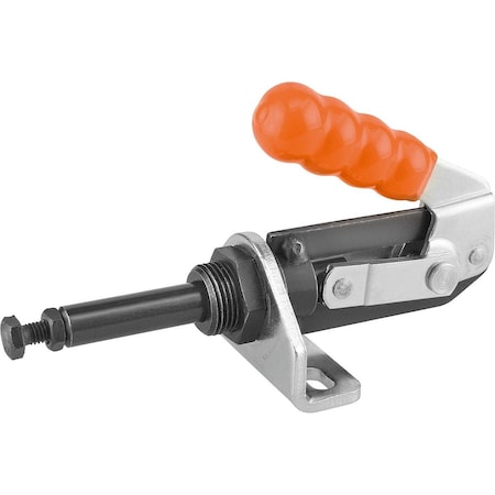 Kipp Push-Pull Clamp, With Mounting Bracket Standard, F2=4000, Steel Galvanized, Comp: Plastic, Orange K0084.0450